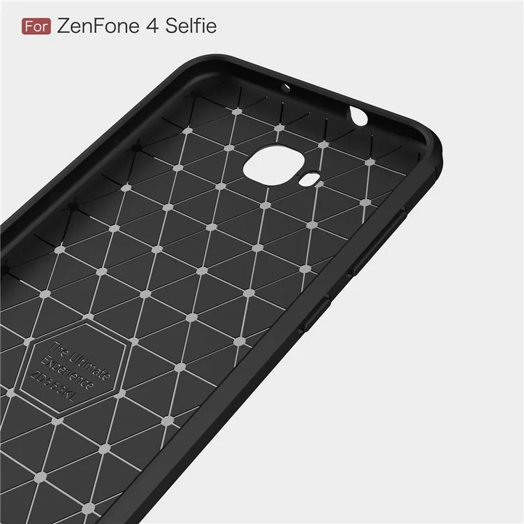 Carbon Fiber Texture Brushed TPU Mobile Phone Case for Asus Zenfone 4 Selfie ZD553KL/ 4 Selfie ZB553KL/ 4 Selfie Lite ZB553KL - Black