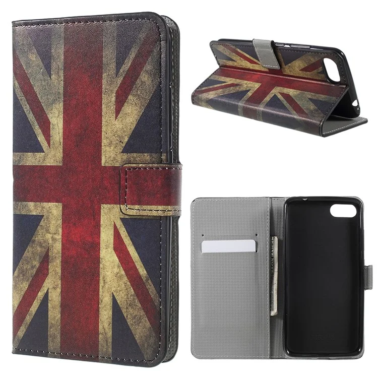 Pattern Printing PU Leather Magnetic Wallet Stand Protective Phone Shell for Asus ZenFone 4 Max (ZC554KL) / 4 Max Pro (ZC554KL) / 4 Max Plus (ZC554KL) - Flag of British
