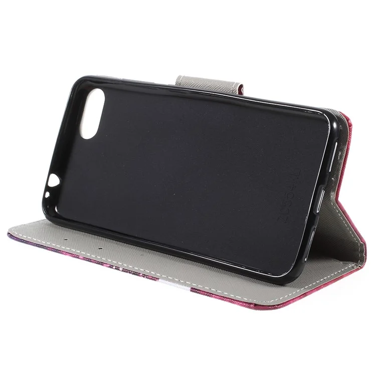 Patterned Leather Wallet Stand Mobile Casing for Asus ZenFone 4 Max /4 Max Pro /4 Max Plus (ZC554KL) - Crown