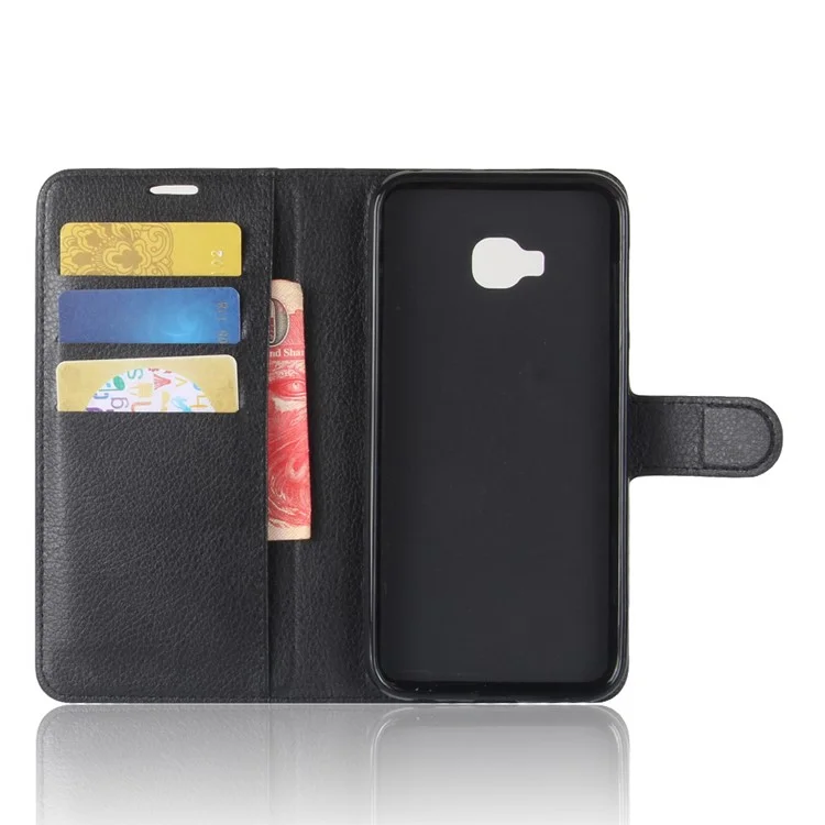 Litchi Skin Wallet Leather Stand Case for Asus ZenFone 4 Selfie ZD553KL/ 4 Selfie ZB553KL/ 4 Selfie Lite ZB553KL - Black
