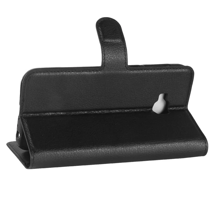 Litchi Skin Wallet Leather Stand Case for Asus ZenFone 4 Selfie ZD553KL/ 4 Selfie ZB553KL/ 4 Selfie Lite ZB553KL - Black
