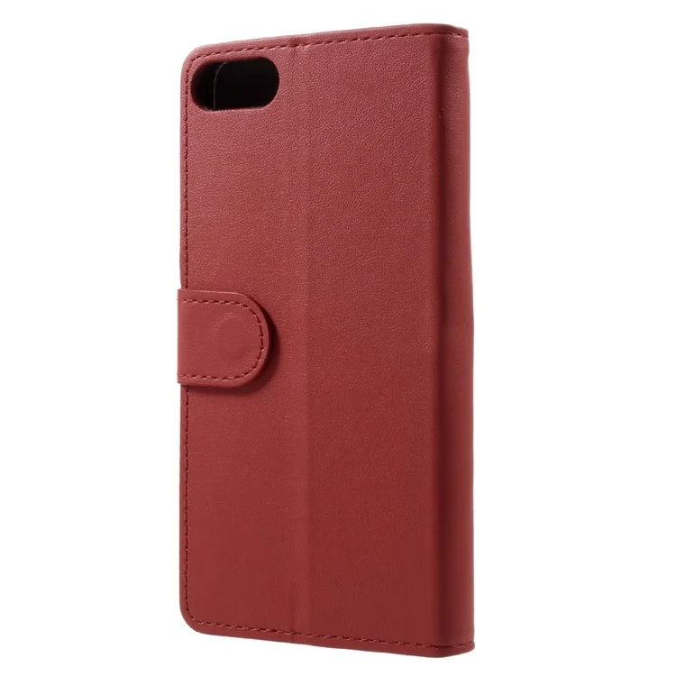 PU Leather Wallet Mobile Phone Case for Asus Zenfone 4 Max ZC520KL - Red