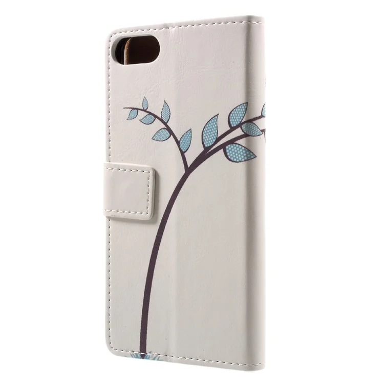 Patterned PU Leather Wallet Stand Protective Phone Cover for Asus Zenfone 4 Max ZC520KL - Bird Couple