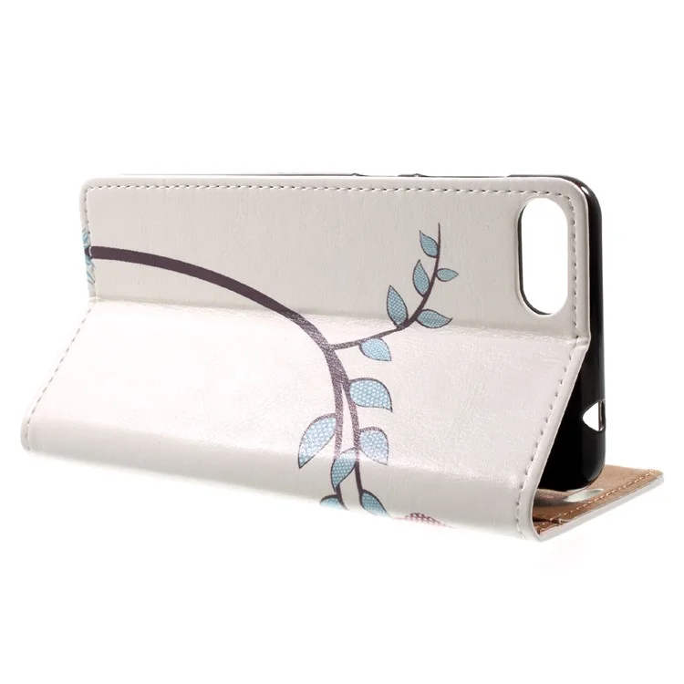 Patterned PU Leather Wallet Stand Protective Phone Cover for Asus Zenfone 4 Max ZC520KL - Bird Couple