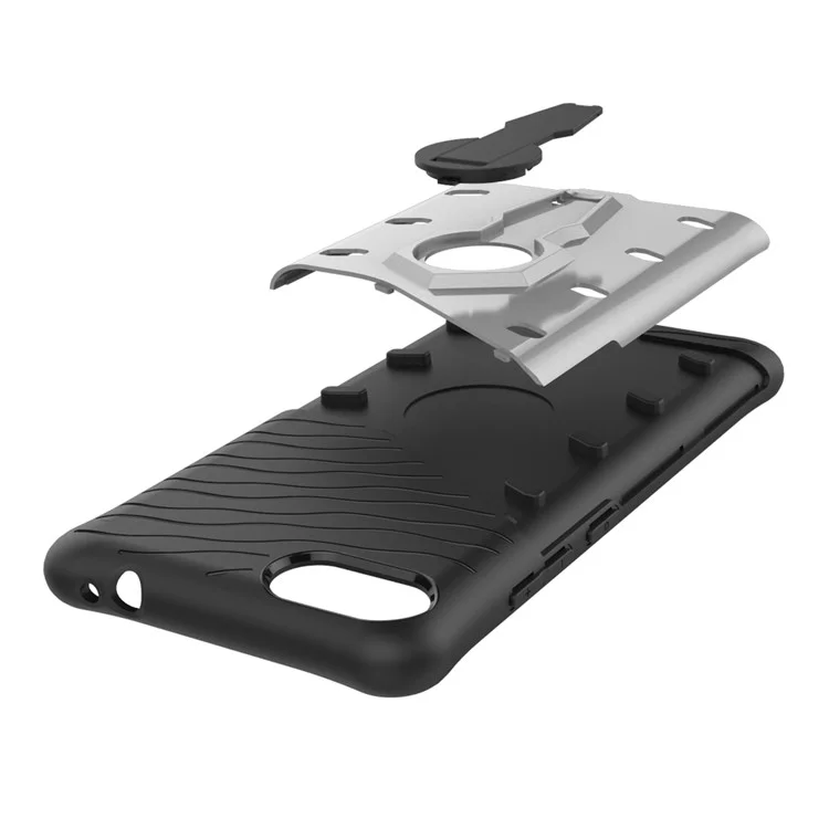 Soft TPU + Plastic Combo Detachable 2-in-1 Phone Casing with 360-degree Rotary Kickstand for Asus ZenFone 4 Max (ZC554KL) / Max Pro (ZC554KL) / Max Plus (ZC554KL) - Silver