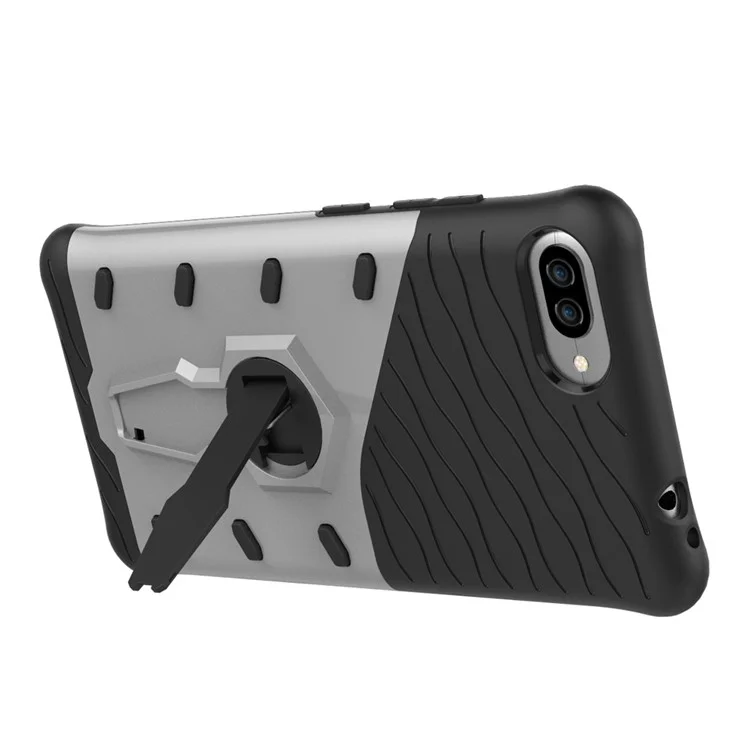 Soft TPU + Plastic Combo Detachable 2-in-1 Phone Casing with 360-degree Rotary Kickstand for Asus ZenFone 4 Max (ZC554KL) / Max Pro (ZC554KL) / Max Plus (ZC554KL) - Silver