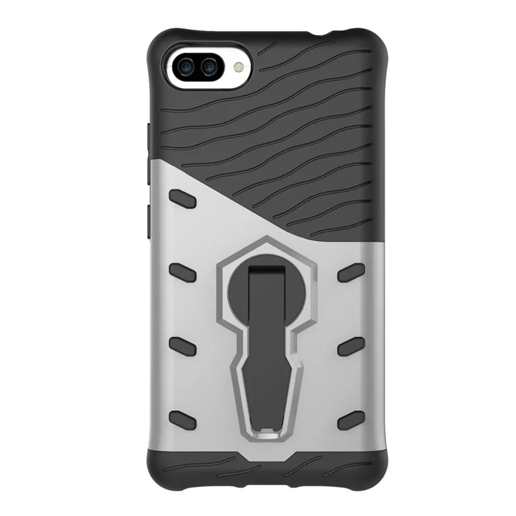 Soft TPU + Plastic Combo Detachable 2-in-1 Phone Casing with 360-degree Rotary Kickstand for Asus ZenFone 4 Max (ZC554KL) / Max Pro (ZC554KL) / Max Plus (ZC554KL) - Silver