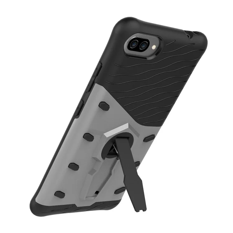 Soft TPU + Plastic Combo Detachable 2-in-1 Phone Casing with 360-degree Rotary Kickstand for Asus ZenFone 4 Max (ZC554KL) / Max Pro (ZC554KL) / Max Plus (ZC554KL) - Silver