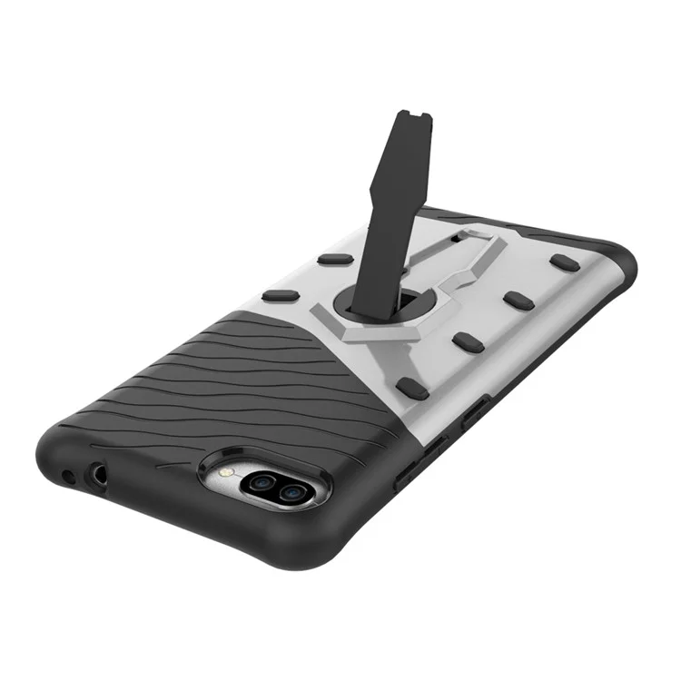 Soft TPU + Plastic Combo Detachable 2-in-1 Phone Casing with 360-degree Rotary Kickstand for Asus ZenFone 4 Max (ZC554KL) / Max Pro (ZC554KL) / Max Plus (ZC554KL) - Silver