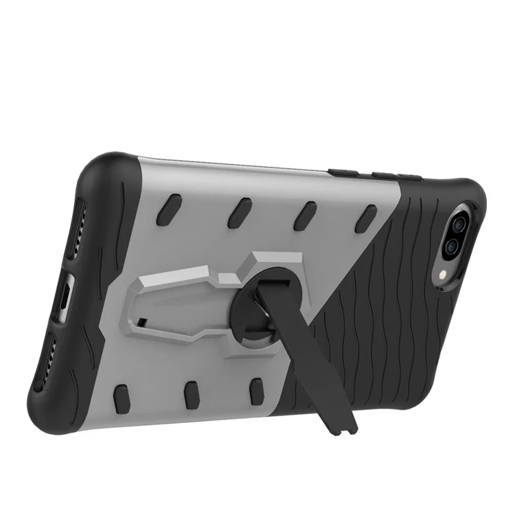 Soft TPU + Plastic Combo Detachable 2-in-1 Phone Casing with 360-degree Rotary Kickstand for Asus ZenFone 4 Max (ZC554KL) / Max Pro (ZC554KL) / Max Plus (ZC554KL) - Silver