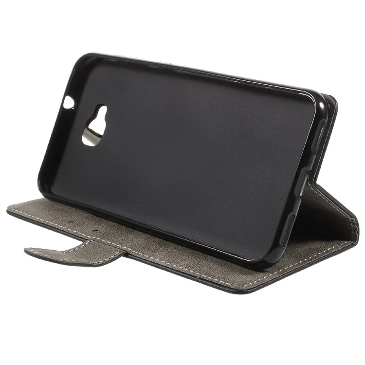 PU Leather Wallet Stand Mobile Phone Case for Asus Zenfone 4 Selfie ZD553KL/ 4 Selfie ZB553KL/ 4 Selfie Lite ZB553KL - Black