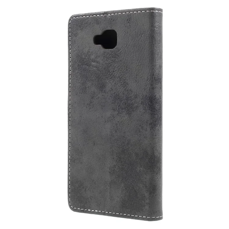 Vintage Style Wallet Leather Mobile Phone Case with Stand for Asus Zenfone 4 Selfie ZD553KL/ 4 Selfie ZB553KL/ 4 Selfie Lite ZB553KL - Grey