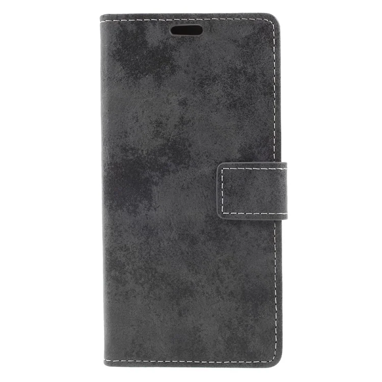 Vintage Style Wallet Leather Mobile Phone Case with Stand for Asus Zenfone 4 Selfie ZD553KL/ 4 Selfie ZB553KL/ 4 Selfie Lite ZB553KL - Grey