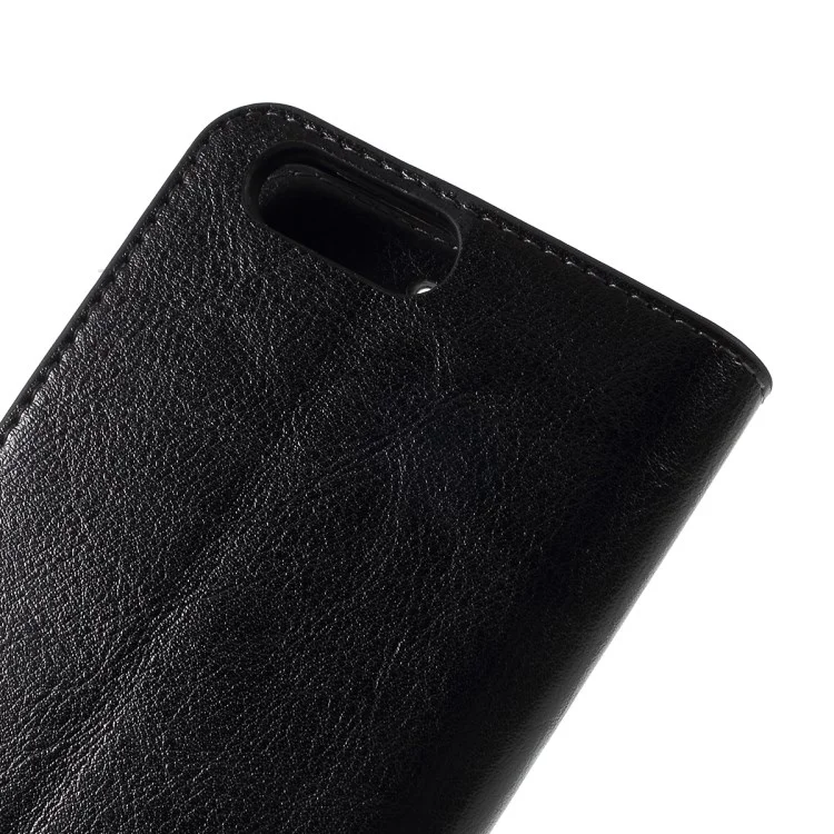 Crazy Horse Texture Wallet Stand Genuine Leather Case for Asus ZenFone 4 (ZE554KL) - Black