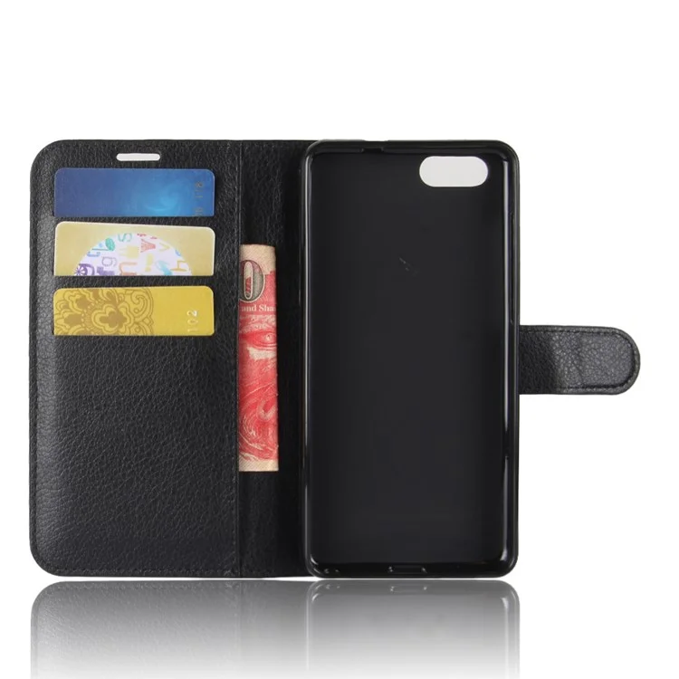 Litchi Texture Wallet Leather Stand Case for Asus Zenfone 4 Max ZC520KL - Black