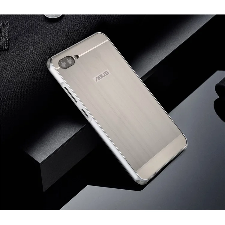 For Asus Zenfone 4 Max /4 Max Plus /4 Max Pro ZC554KL Slide-on Metal Bumper PC Hard Phone Case -  Grey