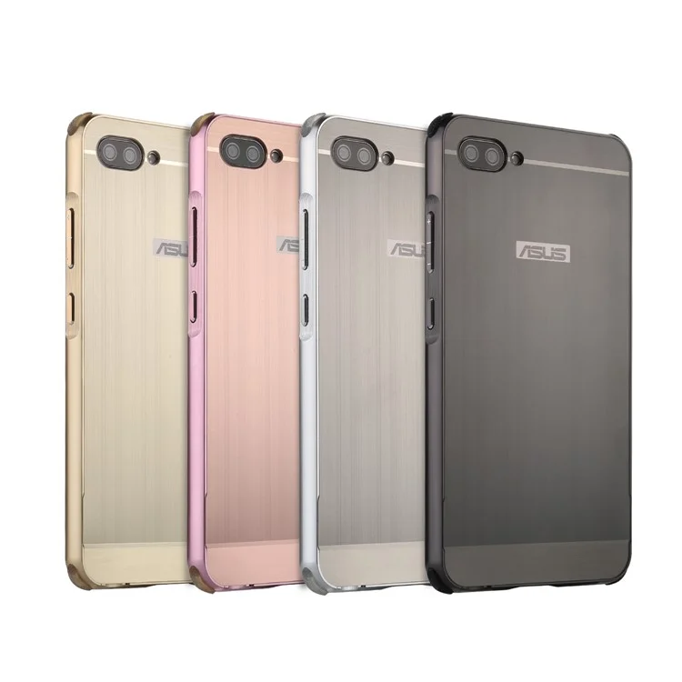 For Asus Zenfone 4 Max /4 Max Plus /4 Max Pro ZC554KL Slide-on Metal Bumper PC Hard Phone Case -  Grey