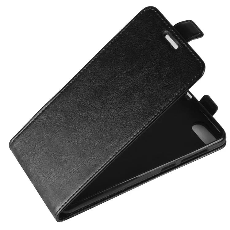 Crazy Horse Vertical Flip Leather Card Holder Magnetic Phone Case for Asus Zenfone 4 Max ZC520KL - Black