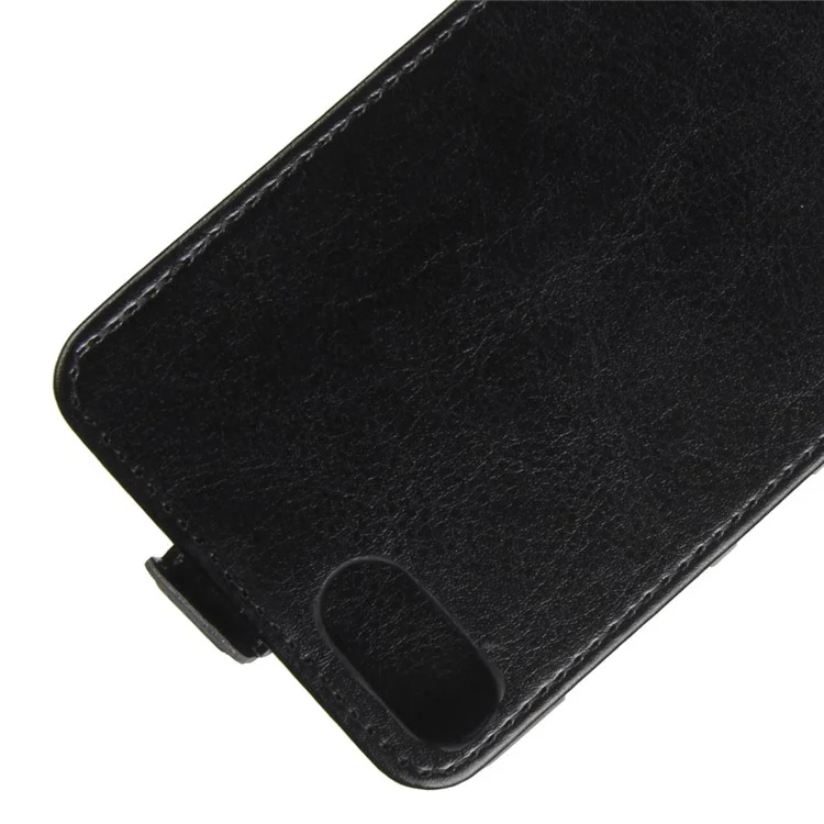 Crazy Horse Vertical Flip Leather Card Holder Magnetic Phone Case for Asus Zenfone 4 Max ZC520KL - Black