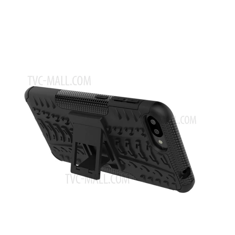 Tyre Pattern Hybrid PC + TPU Kickstand Mobile Phone Case for Zenfone 4 Max ZC520KL - Black