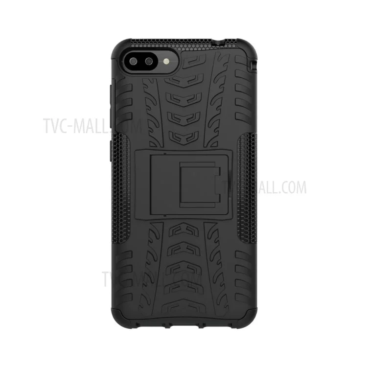 Tyre Pattern Hybrid PC + TPU Kickstand Mobile Phone Case for Zenfone 4 Max ZC520KL - Black