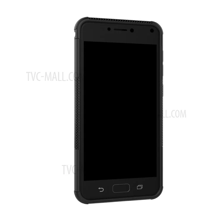 Tyre Pattern Hybrid PC + TPU Kickstand Mobile Phone Case for Zenfone 4 Max ZC520KL - Black