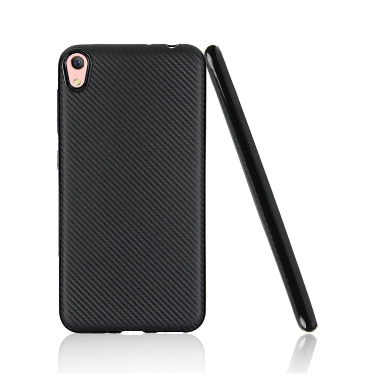 Carbon Fiber TPU Soft Phone Case for Asus Zenfone Live ZB501KL - Black
