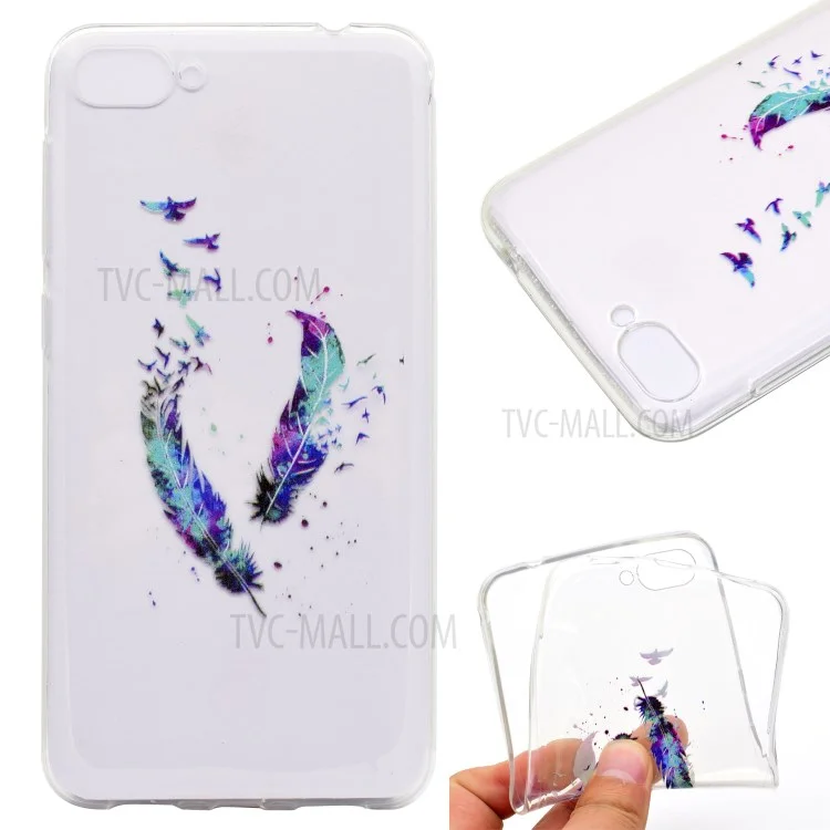 For Asus Zenfone 4 Max ZC520KL Pattern Printing Soft TPU Phone Accessory Case - Feathers