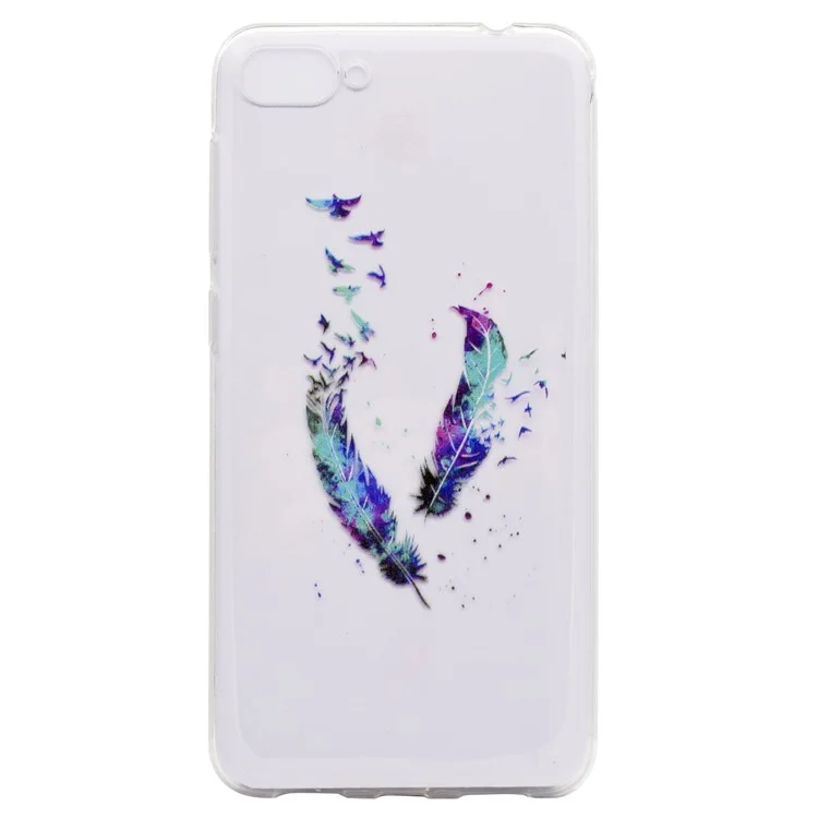 For Asus Zenfone 4 Max ZC520KL Pattern Printing Soft TPU Phone Accessory Case - Feathers