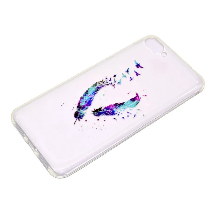 For Asus Zenfone 4 Max ZC520KL Pattern Printing Soft TPU Phone Accessory Case - Feathers