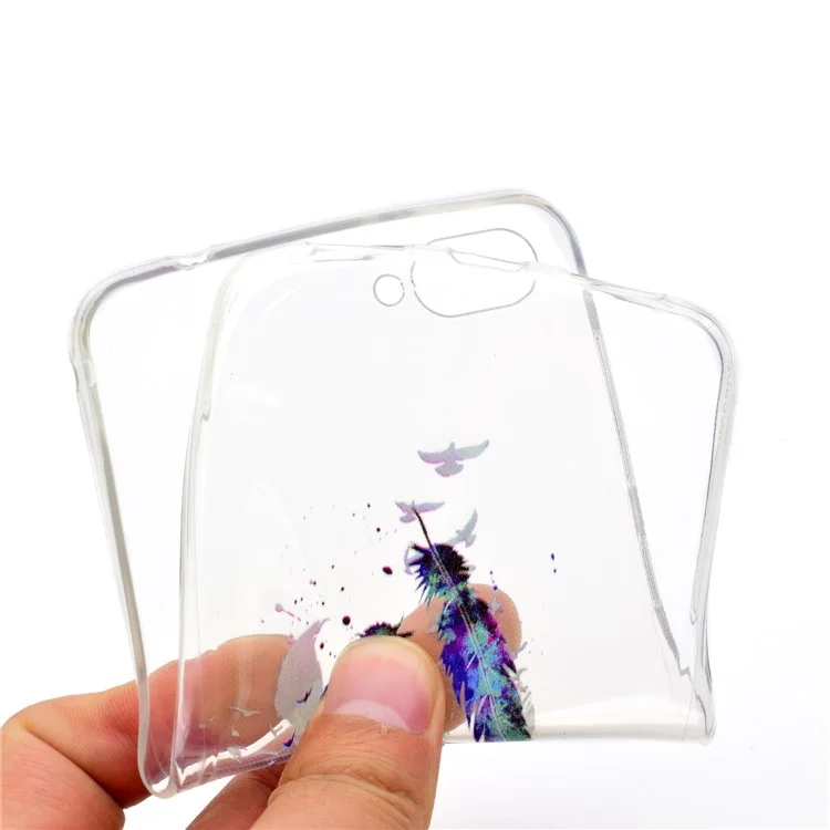 For Asus Zenfone 4 Max ZC520KL Pattern Printing Soft TPU Phone Accessory Case - Feathers