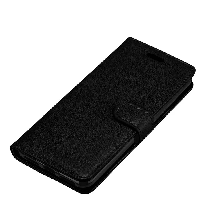 Solid Color Wallet Stand Protective Leather Case for Asus ZenFone 4 Max/4 Max Pro/4 Max Plus ZC554KL - Black