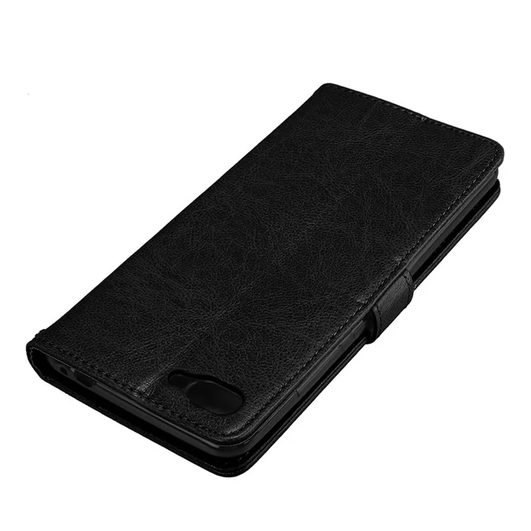 Solid Color Wallet Stand Protective Leather Case for Asus ZenFone 4 Max/4 Max Pro/4 Max Plus ZC554KL - Black