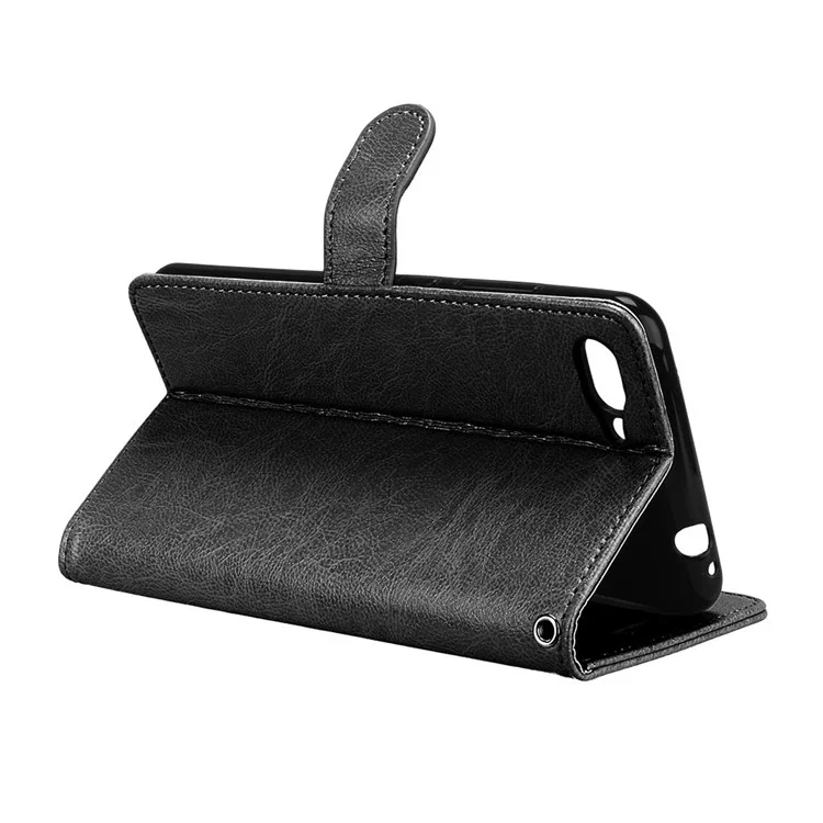 Solid Color Wallet Stand Protective Leather Case for Asus ZenFone 4 Max/4 Max Pro/4 Max Plus ZC554KL - Black