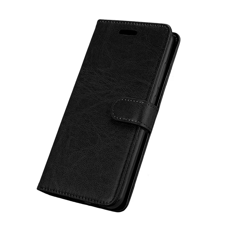 Solid Color Wallet Stand Protective Leather Case for Asus ZenFone 4 Max/4 Max Pro/4 Max Plus ZC554KL - Black
