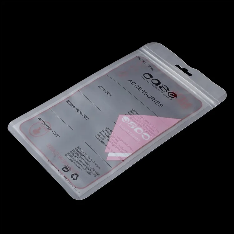 100Pcs/Lot Zip Lock Plastic Retail Packing Bag for iPhone X/8 Plus Cases, Inner Size: 17.5 x 10.3cm - Red