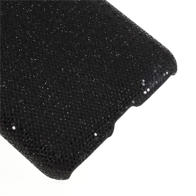 Leather Coated PC Phone Casing for Asus ZenFone Max Plus (M1) ZB570TL - Black Glittery Sequins