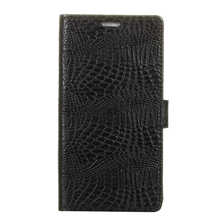 Crocodile Texture Wallet Stand Leather Phone Case for Asus Zenfone 5 ZE620KL - Black
