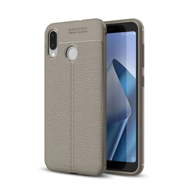 Litchi Texture TPU Back Case for Asus Zenfone Max (M1) ZB555KL - Grey