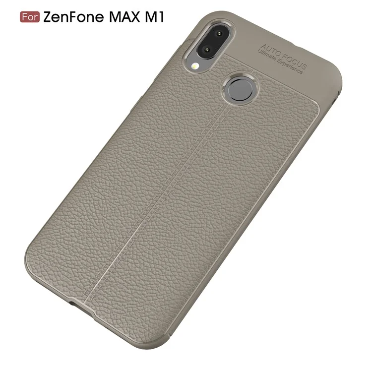 Litchi Texture TPU Back Case for Asus Zenfone Max (M1) ZB555KL - Grey