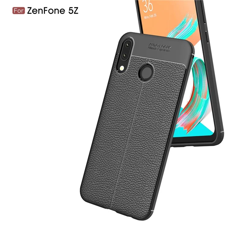 Litchi Texture TPU Case for Asus Zenfone 5Z ZS620KL - Black