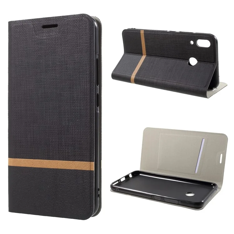 Cross Texture Card Holder Leather Case for Asus Zenfone 5Z ZS620KL / Zenfone 5 ZE620KL - Black