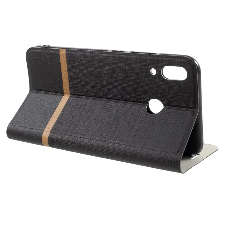 Cross Texture Card Holder Leather Case for Asus Zenfone 5Z ZS620KL / Zenfone 5 ZE620KL - Black