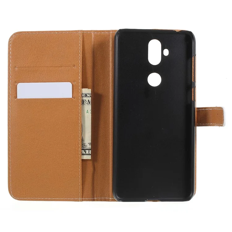 Pattern Printing Wallet Leather Cover Case for Asus Zenfone 5 Lite ZC600KL - Black and White Cat