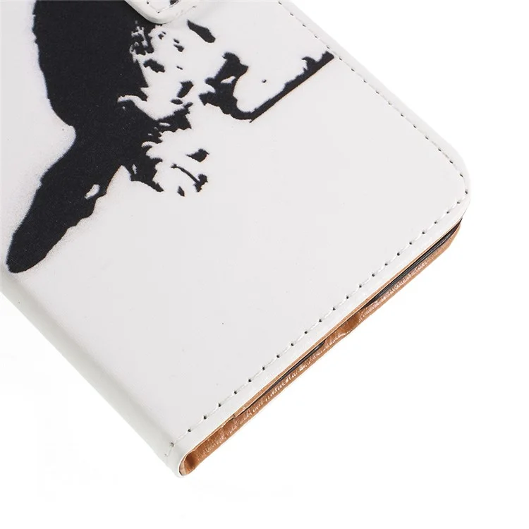 Pattern Printing Wallet Leather Cover Case for Asus Zenfone 5 Lite ZC600KL - Black and White Cat