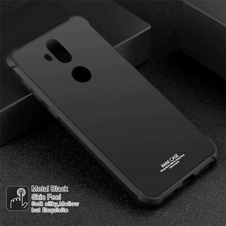IMAK for Asus Zenfone 5 Lite ZC600KL Skin Feel Anti-drop TPU Case + Explosion-proof Screen Film - Metal Black