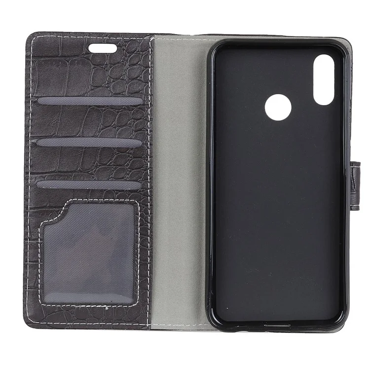 Crocodile Texture PU Leather Magnetic Stand Wallet Phone Case for Asus Zenfone Max (M1) ZB555KL - Black