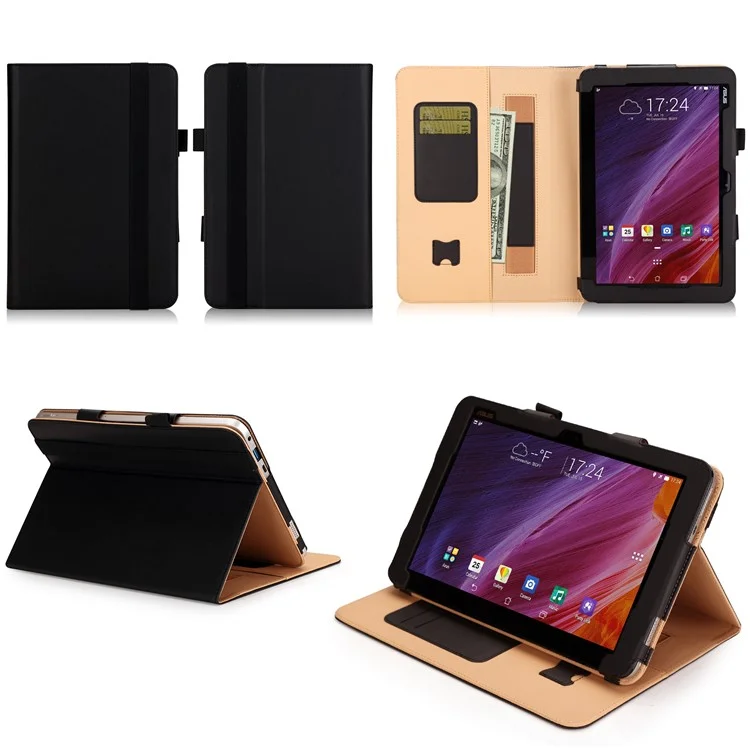 Folio PU Leather Stand Card Slots Case for ASUS TransBook Mini T103HAF and Keyboard - Black
