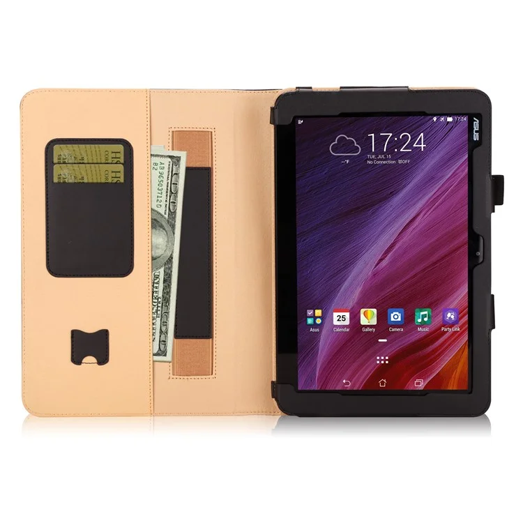 Folio PU Leather Stand Card Slots Case for ASUS TransBook Mini T103HAF and Keyboard - Black