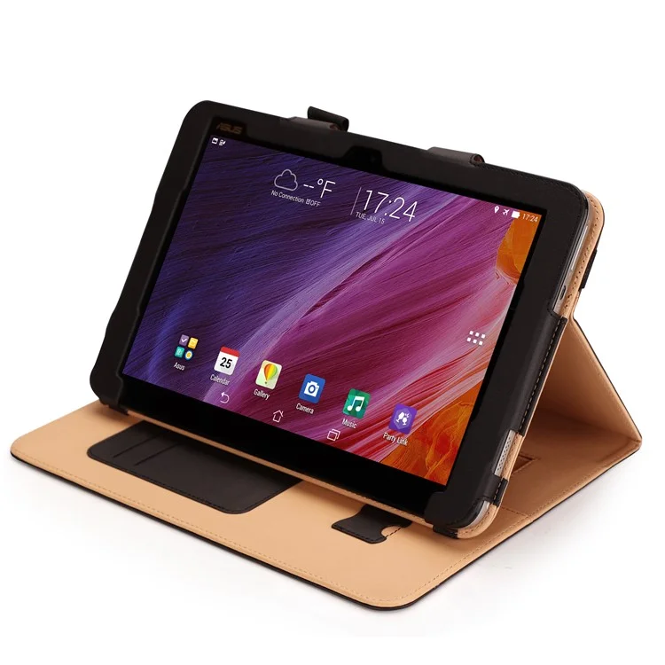 Folio PU Leather Stand Card Slots Case for ASUS TransBook Mini T103HAF and Keyboard - Black